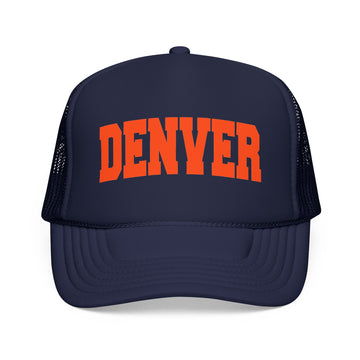 Denver Foam Trucker Hat – Retro Patch Lettering Mesh Cap