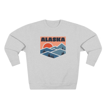 Buy heather-grey Premium Alaska Mountain Graphic Sweatshirt
