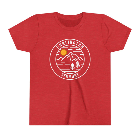 Burlington, Vermont Youth Shirt - Retro Mountain Burlington Kid's T-Shirt