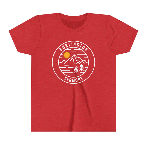 Burlington, Vermont Youth Shirt - Retro Mountain Burlington Kid's T-Shirt