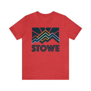 Buy heather-red Stowe, Vermont T-Shirt - Retro Unisex Stowe Shirt