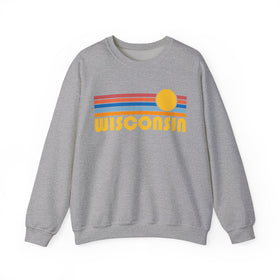 Buy sport-grey Copy of Copy of Wisconsin Sweatshirt - Retro Sunrise Unisex