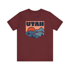 Buy heather-cardinal Utah T Shirt - Retro Graphic Utah Tee