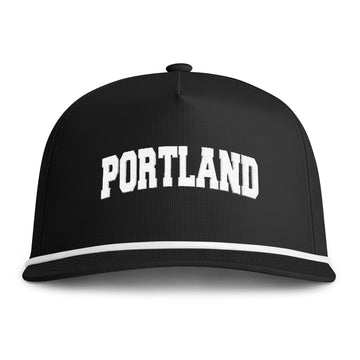 Buy black Portland, Oregon Embroidered Rope Hat - Vintage Sunwashed Rope Cap, Comfort Colors