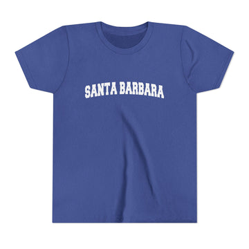 Buy heather-true-royal Santa Barbara, California Youth Graphic Tee - Kids Santa Barbara T Shirt