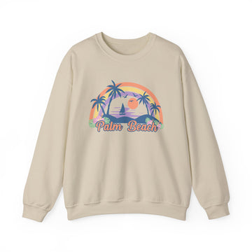 Buy sand Palm Beach, Florida Sweatshirt - Unisex Retro Beach Crewneck Palm Beach Sweatshirt