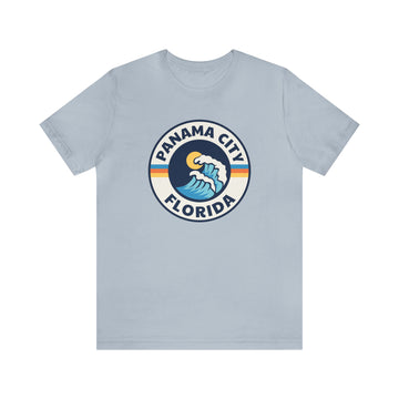 Buy light-blue Panama City, Florida T-Shirt - Retro Unisex Panama City Shirt - Wave Circle