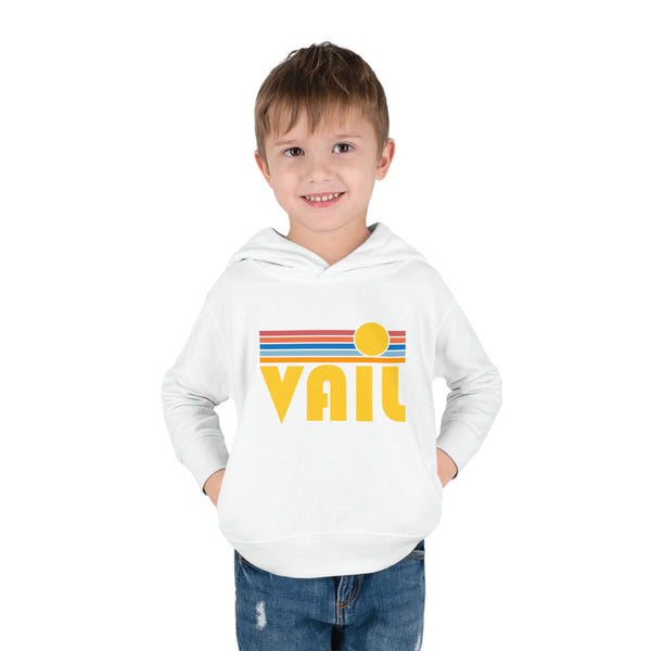 Vail, Colorado Toddler Hoodie - Retro Sunrise Unisex Vail Toddler Sweatshirt