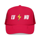 Las Vegas, Nevada Retro Trucker Hat - Lightning Foam Cap - Lightning Black-3