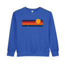 San Francisco, California Toddler Sweatshirt - Retro Sun San Francisco Toddler Crewneck Sweatshirt-3