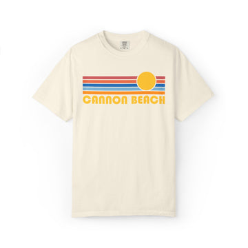 Cannon Beach, Oregon Graphic Tee, Comfort Colors Retro Unisex Cannon Beach T shirt - 0