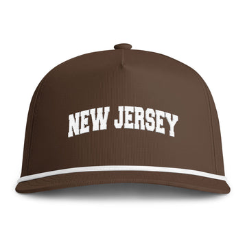 New Jersey Embroidered Rope Hat - Vintage Sunwashed Rope Cap, Comfort Colors - 0