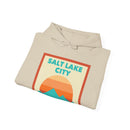 Salt Lake City, Utah Mountain Sun Hoodie - Unisex Hooded Sweatshirt, Travel Sweatshirt, Sunset-21