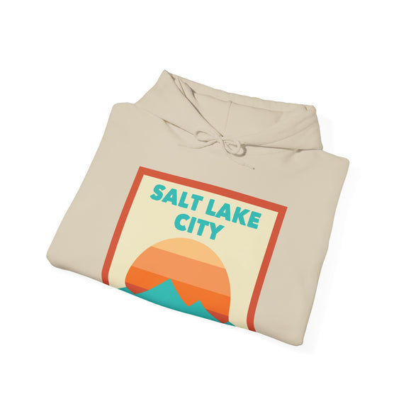 Salt Lake City, Utah Mountain Sun Hoodie - Unisex Hooded Sweatshirt, Travel Sweatshirt, Sunset