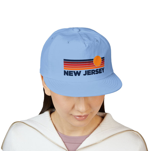 New Jersey retro sunset Surf Cap | vintage striped sun state hat