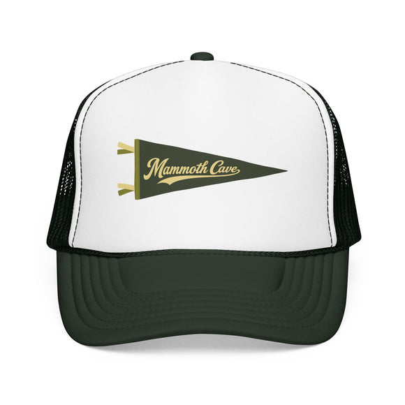 Mammoth Cave National Park Pennant Trucker Hat — Vintage Foam Mesh Cap