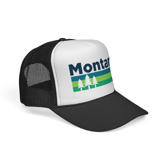 Montana Retro Trees Trucker Hat - Vintage Style Montana Cap