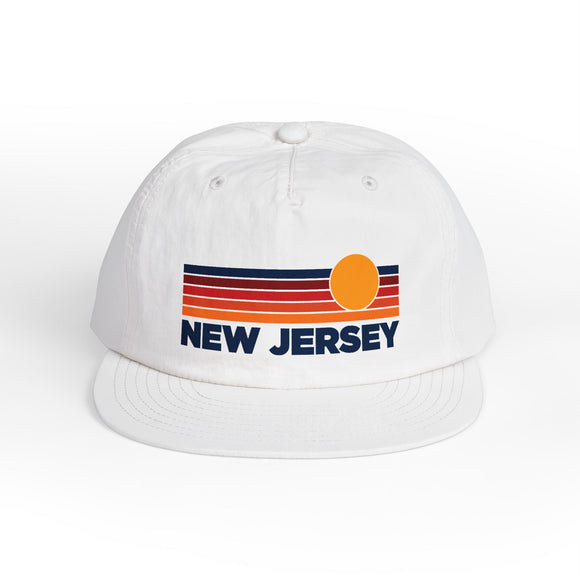 New Jersey retro sunset Surf Cap | vintage striped sun state hat
