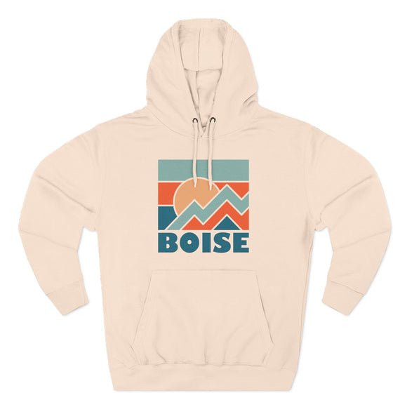 Boise, Idaho Hoodie - Retro Mountain Unisex Sweatshirt