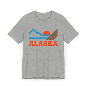 Buy athletic-heather Alaska Retro Mountains Sunset T-Shirt | Vintage Alaska Tee