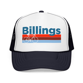 Buy navy-white-navy Billings, Montana Trucker Hat - Foam Billings Bike Cap