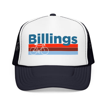 Buy navy-white-navy Billings, Montana Trucker Hat - Foam Billings Bike Cap