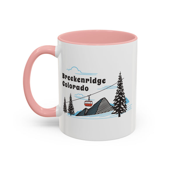 Breckenridge, Colorado Retro Snow Skiing Mountain 11 oz Mug, Ski Lodge Decor Coffee Cup, Mountain Gondola  Lover Gift, Retro Skiing Mug