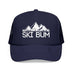Kids Ski Bum Trucker Hat - Youth Snapback Cap on white background