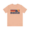 Retro Alaska T-shirt, Mountain Tee, Vintage Alaska Unisex Jersey Shirt, Outdoor Hiking Apparel