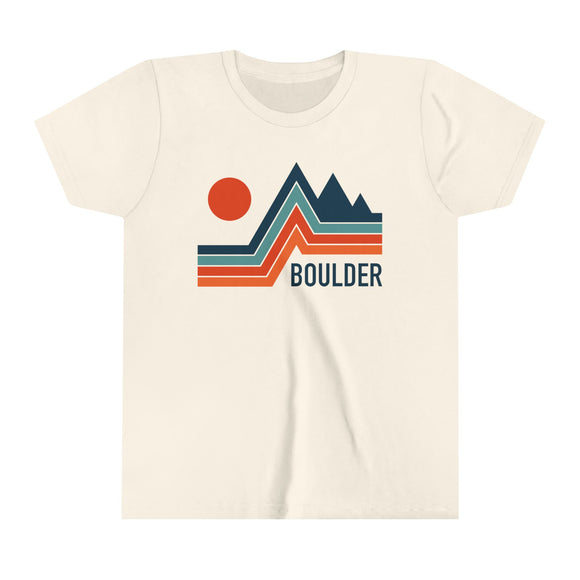 Boulder, Colorado Youth Shirt - Retro Mountain Boulder Kid's T-Shirt