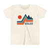 Boulder, Colorado Youth Shirt - Retro Mountain Boulder Kid's T-Shirt