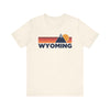 Retro Wyoming T-shirt, Mountain Tee, Vintage Wyoming Unisex Jersey Shirt, Outdoor Hiking Apparel