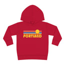 Portland, Oregon Toddler Hoodie - Retro Sunrise Unisex Portland Toddler Sweatshirt-3