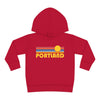 Portland, Oregon Toddler Hoodie - Retro Sunrise Unisex Portland Toddler Sweatshirt