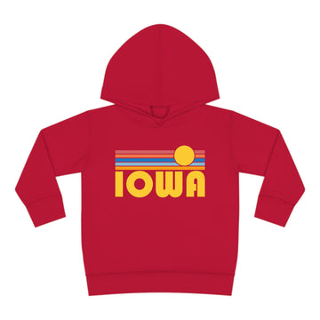 Buy vintage-red Iowa Toddler Hoodie - Retro Sunrise Unisex Iowa Toddler Sweatshirt