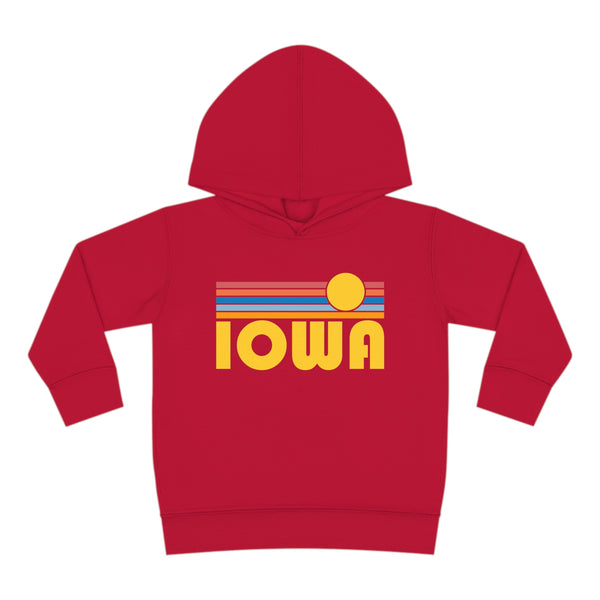 Iowa Toddler Hoodie - Retro Sunrise Unisex Iowa Toddler Sweatshirt