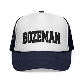 Buy dark-navy Bozeman, Montana Collegiate Style Trucker Hat