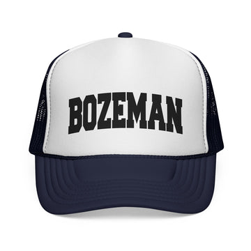 Buy dark-navy Bozeman, Montana Collegiate Style Trucker Hat
