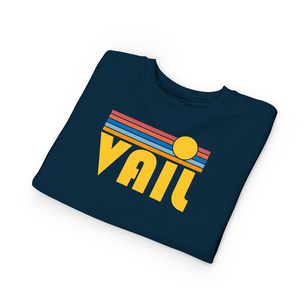 Vail, Colorado Toddler Sweatshirt - Retro Sun Vail Toddler Crewneck Sweatshirt