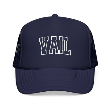 Kids Vail, Colorado Trucker Hat Vintage College Foam Mesh on white background