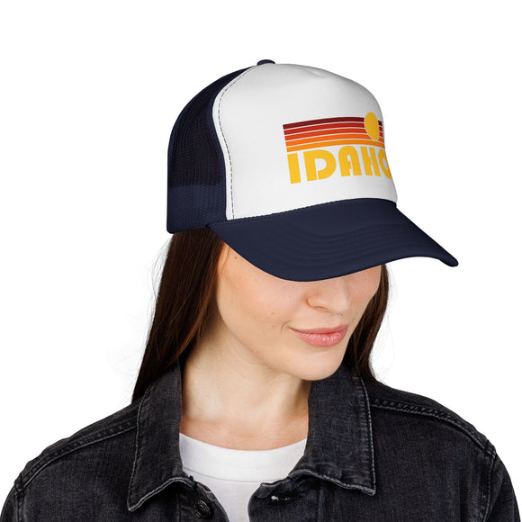 Idaho Retro Sun Trucker Hat - Vintage Style Idaho Cap