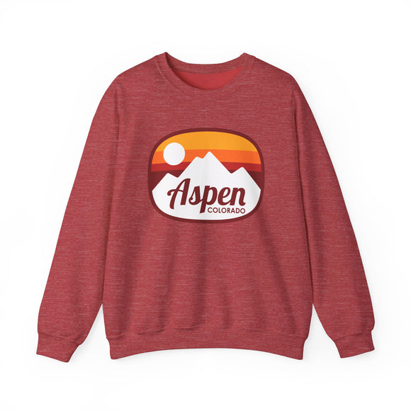 Aspen, Colorado Sweatshirt - Unisex Retro Ombre Crewneck Aspen Sweatshirt