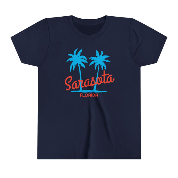Sarasota, Florida Youth Shirt - Retro Palm Tree Sarasota Kid's T-Shirt
