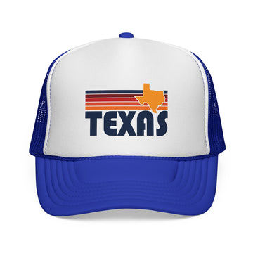 Buy royal Retro Texas state stripe Trucker Hat | Vintage Lone Star hat