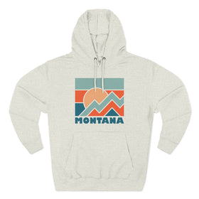 Buy oatmeal-heather Montana Hoodie - Retro Mountain Unisex Sweatshirt