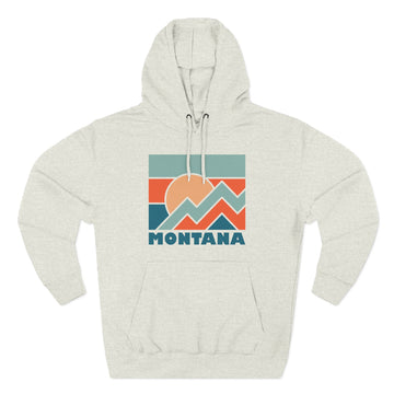 Buy oatmeal-heather Montana Hoodie - Retro Mountain Unisex Sweatshirt