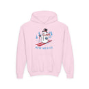 New Mexico Youth Hoodie - Skiing Snowman Kids New Mexico Hooded Sweatshirt-4