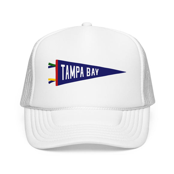 Tampa Bay, Florida Pennant Trucker Hat — Retro Flag Foam Cap