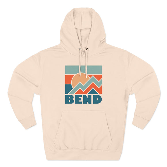 Bend, Oregon Hoodie - Retro Mountain Unisex Sweatshirt