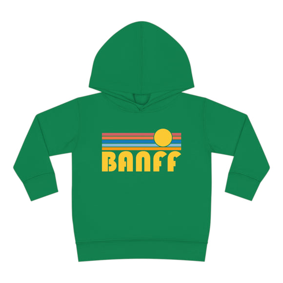Banff, Canada Toddler Hoodie - Retro Sunrise Unisex Banff Toddler Sweatshirt